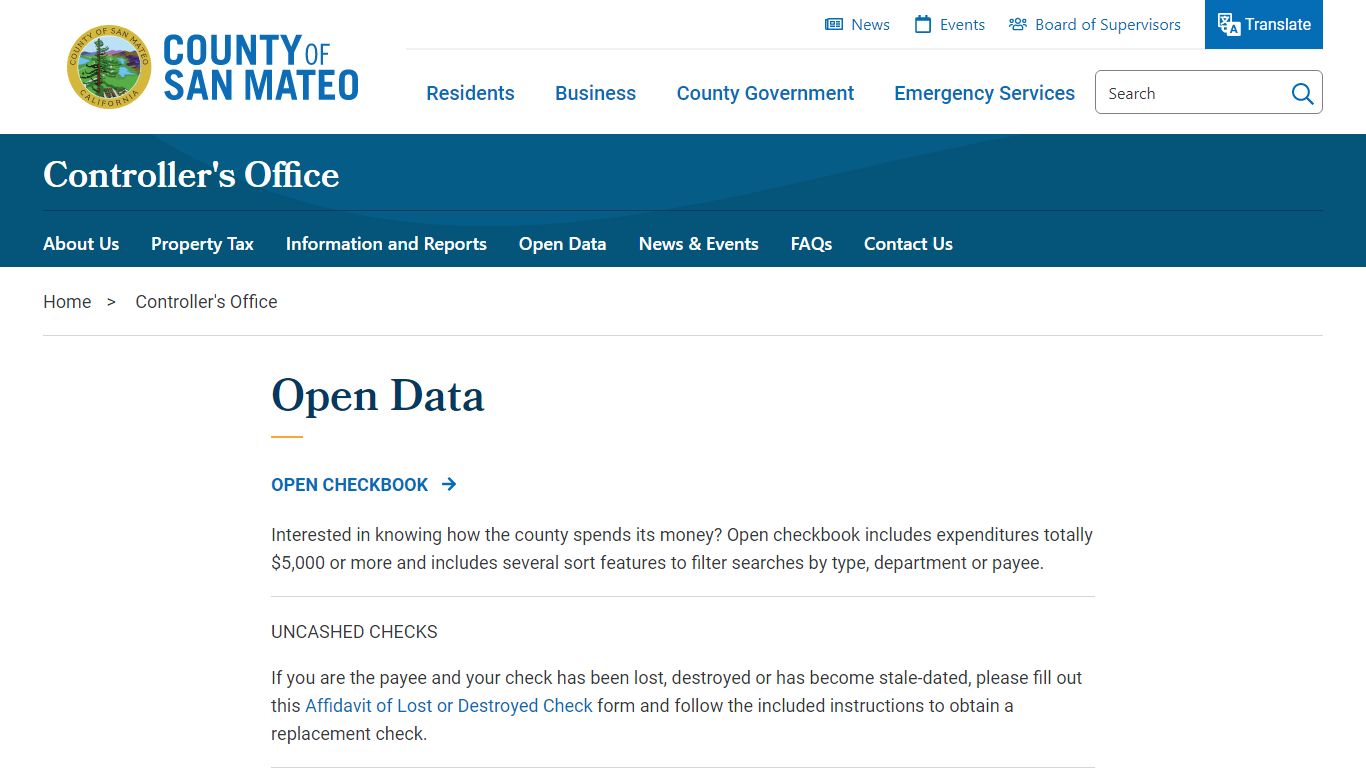 Open Data | County of San Mateo, CA