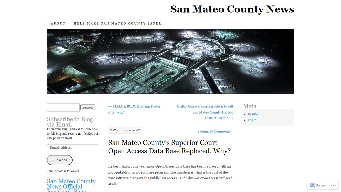 San Mateo County’s Superior Court Open Access Data Base Replaced, Why?