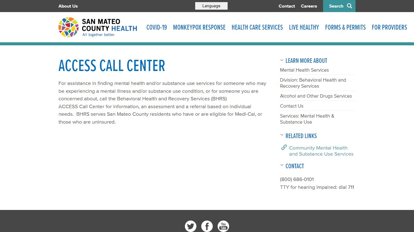 ACCESS Call Center - San Mateo County Health